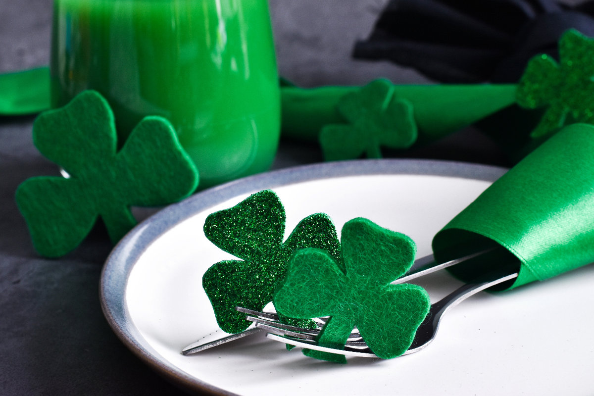 St. Patrick's Day decorations on a plate