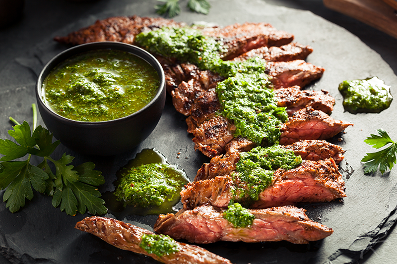 Coffee-Rubbed Teres Major with Chimichurri Sauce recipe photo