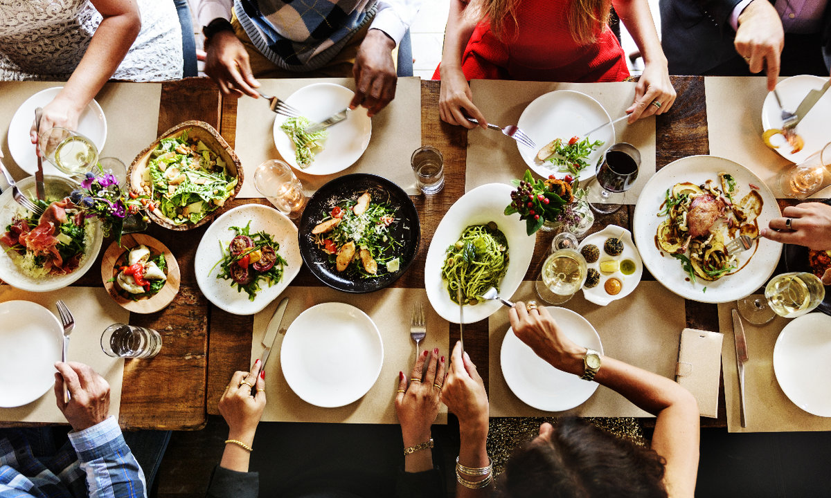 People enjoying a meal