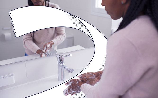 Woman washing hands