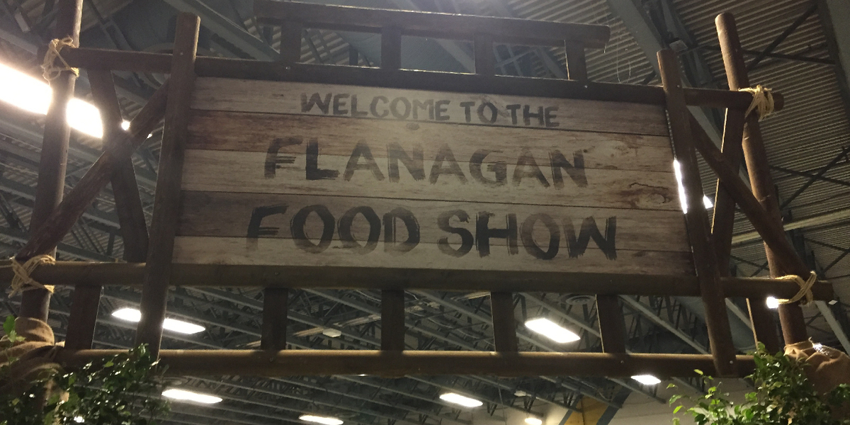 Flanagan Food Show welcome sign entrance 