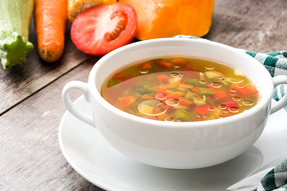 Bowl of vegetable soup