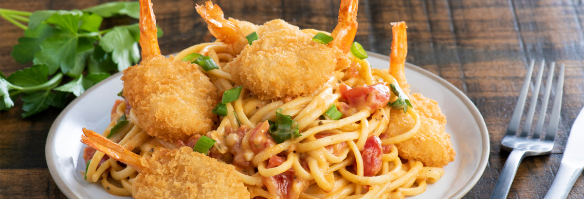 Creamy Cajun Linguini with Fried Shrimp Recipe