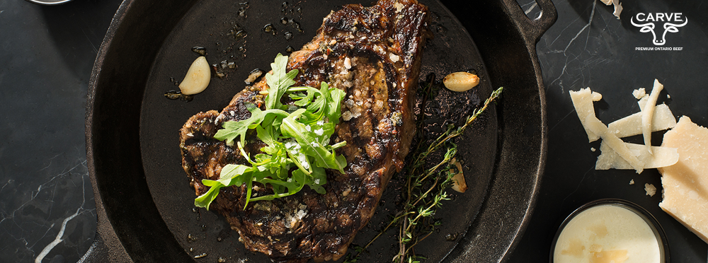 Carve Beef Ribeye with Parmigiano-Reggiano and Arugula Recipe Photo